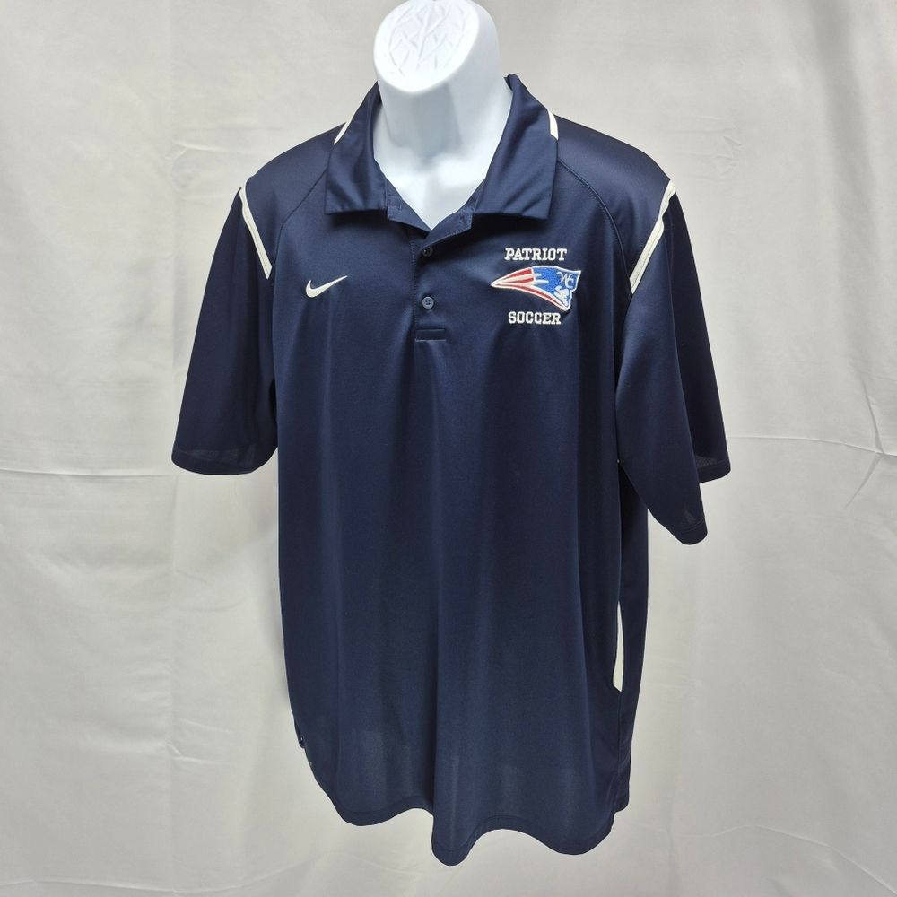 Nike Dri-Fit Blue Polo Shirt Patriot Soccer Team Apparel Men's Xl Team Apparel..